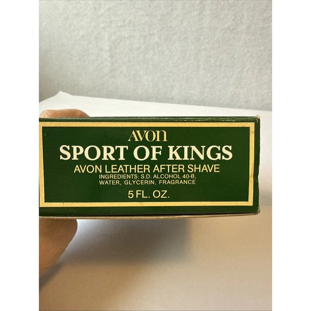 Vintage Avon Sport of Kings Leather After Shave Horse Decanter Full With Box